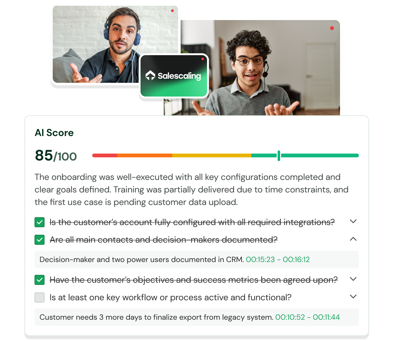 Performance scoring based on information